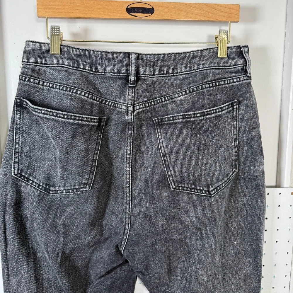 Pacsun Mom Jeans Women's Black Wash Gray‎ Denim Pockets High Rise Slim Fit - 30